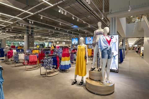 Womenswear display at M&S White Rose store